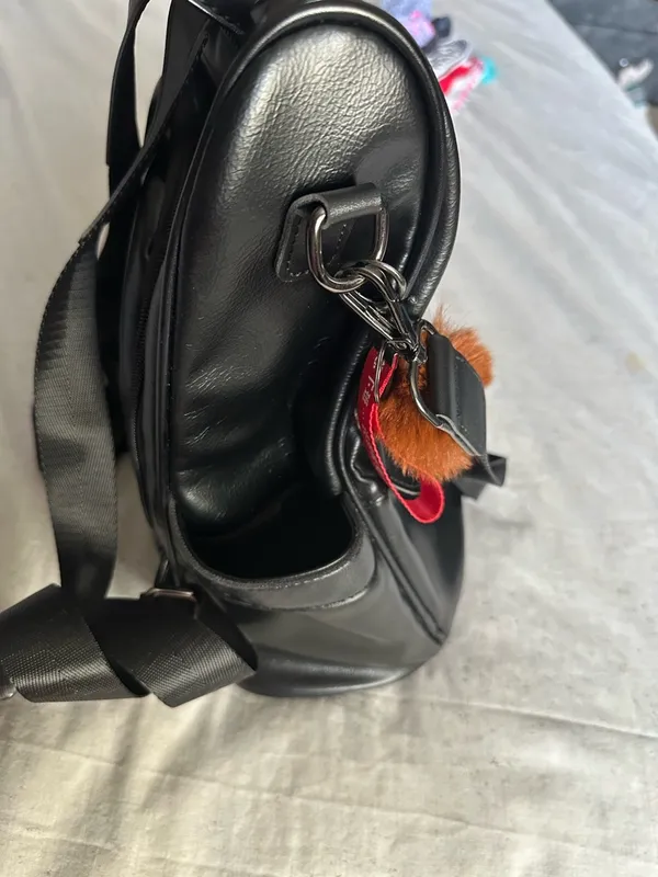 Black faux Leather Backpack - Unbranded - Image 4