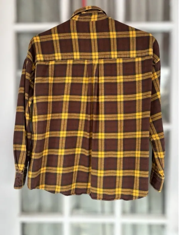 Uniqlo Women’s Medium Oversized Flannel Relaxed Fit Scooped Hem Shirt Lumberjack - Image 3