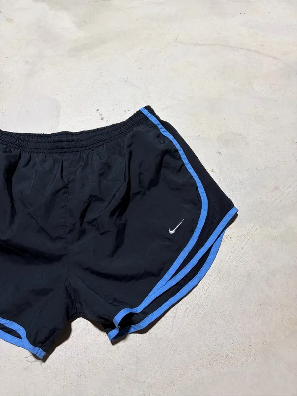 Nike women’s Black Running Shorts with Blue Trim medium - Image 2