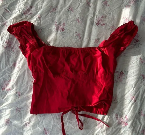 Red milkmaid corset lace top - Image 2