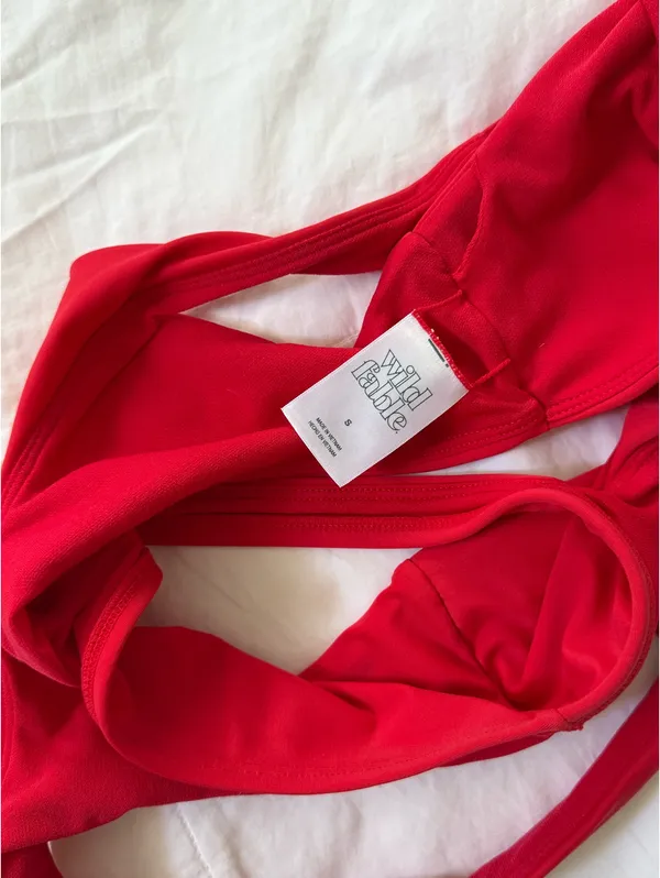 Target Red Cut-Out Bikini Top - Image 3