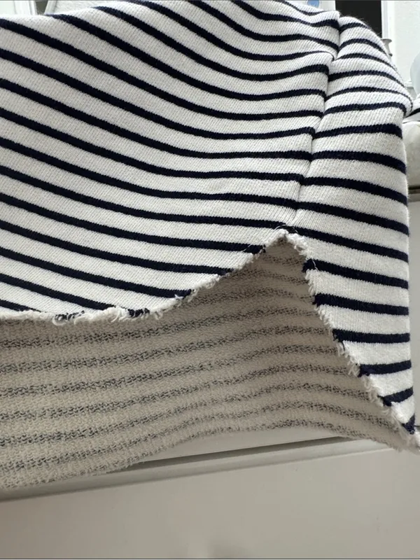 FRANK & EILEEN Blue Kane Striped Capelet Hoodie M - Image 5
