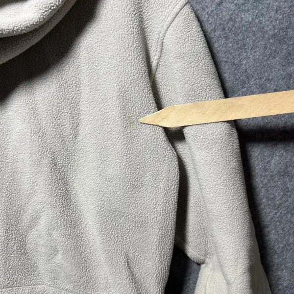 Vintage Lands End Womens Petite Fleece Zip Up Hoodie Jacket Beige Size‎ S - Image 10