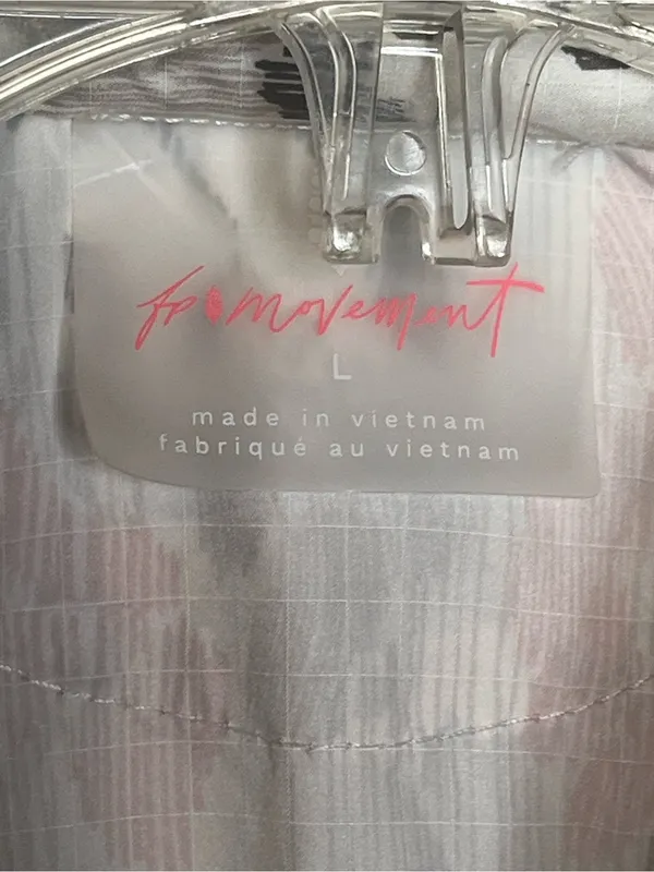 Free People Movement Off The Grid Sz L Utility Vest Ivory Floral Hooded NWT - Image 7