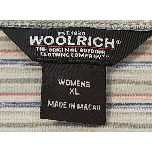 Woolrich Striped Tee Crew Neck Short Sleeve Casual Top Womens‎ XL - Image 3
