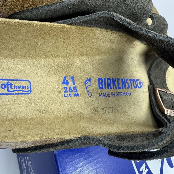 Birkenstock Arizona Mocca Brown Soft Footbed Suede Leather Women Sandals Size 10 - Image 9
