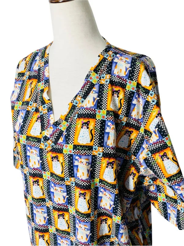 VINTAGE VETERINARY APPAREL COMPANY Cats & Dogs Scrub Top - Image 2