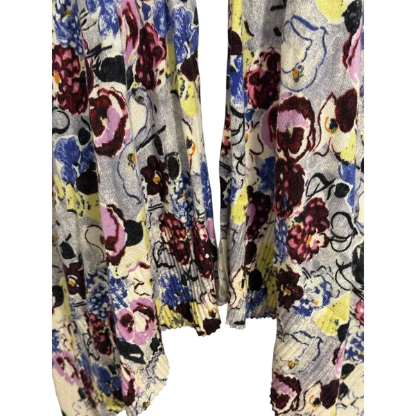 ANTHROPOLOGIE GUINEVERE Floral Open Front Hankie Hem‎ Lightweight Cardigan S - Image 5