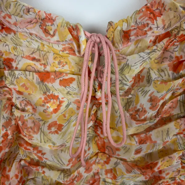Free People Mabel Floral Printed Balloon Sleeve Peasant Top in Spring Combo M - Image 5
