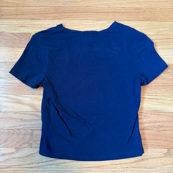 Ambiance Apparel Navy blue crop top with cutout - Image 5