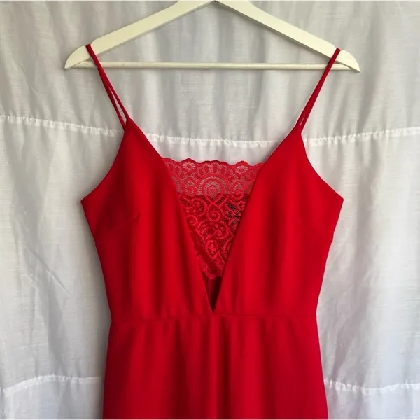 Windsor Lace Plunge Neckline Wide Leg Jumpsuit - Image 7