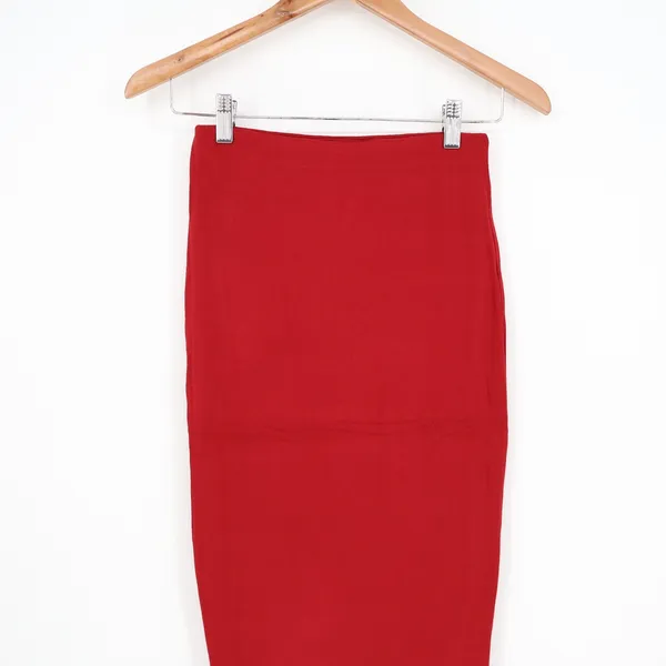 Naked Wardrobe Red Bodycon Maxi Skirt High Waisted Size M - Image 3