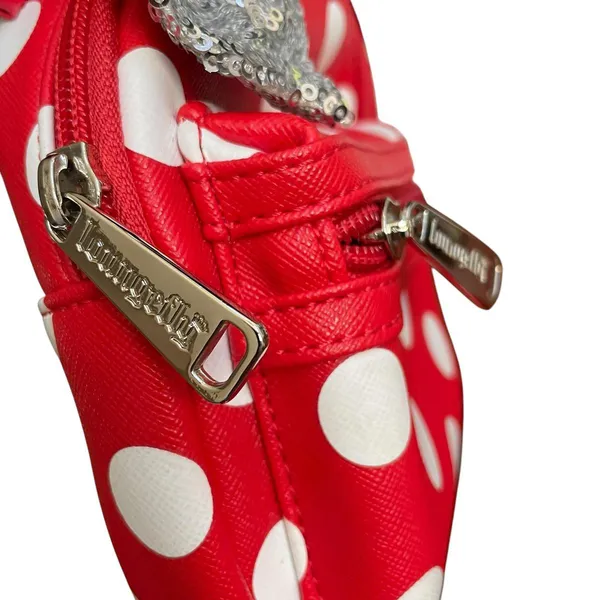 Loungefly Disney Park Minnie Mouse Wristlet Belt Pouch Backpack-Shaped Polka Dot - Image 3