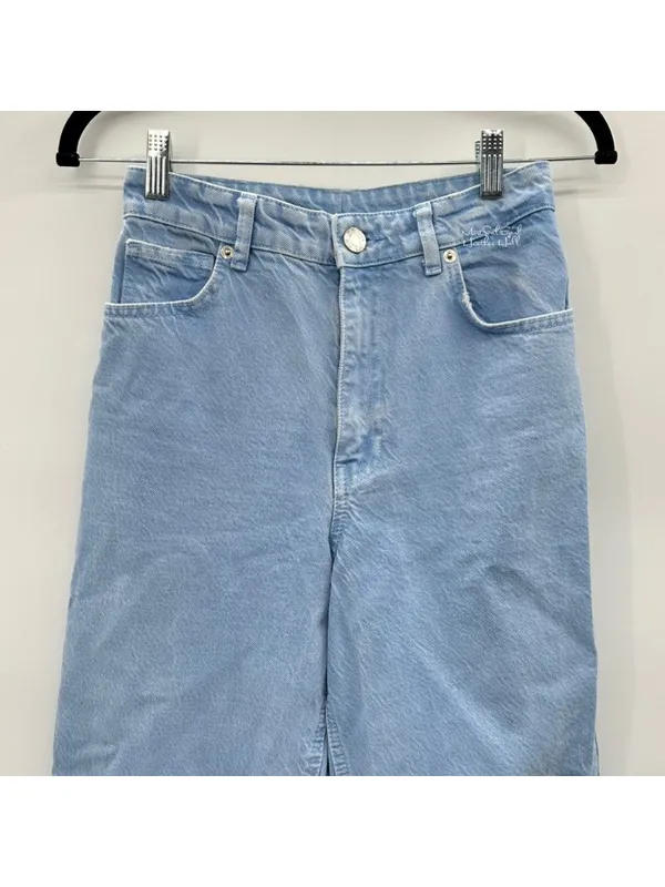 Zara Light Blue Ultra High Rise Wide-Leg Denim Jeans Size 24 - Image 2