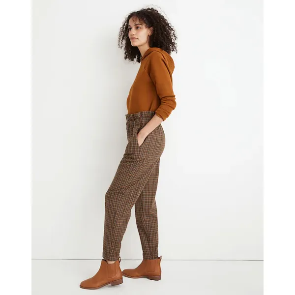 Madewell Plaid Paperbag Tapered Pants - Image 2