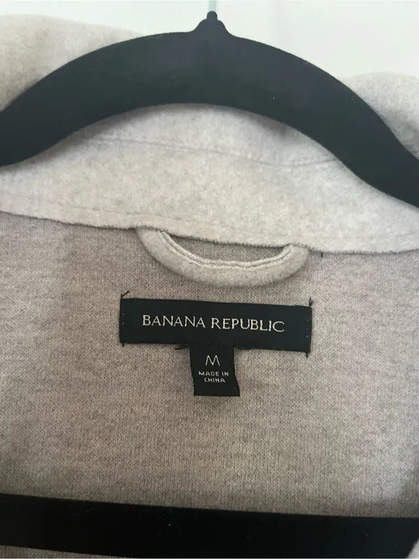 Banana Republic Oatmeal Beige Shacket Medium Neutral Shirt Jacket Minimalist - Image 2