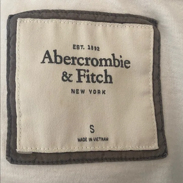 Abercrombie & Fitch 3/4” Sleeve Gray & White jersey tee size small vintage Y2K - Image 5