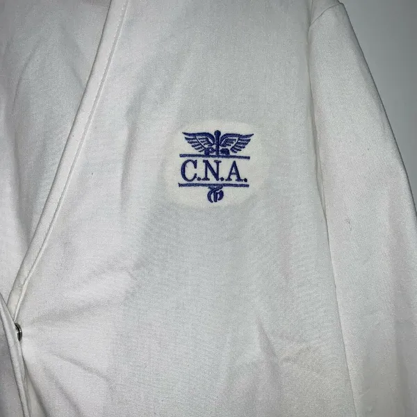CNA Womens Nurse Betty Embroidered Medical Shirt Scrub Top White Costume M DIY - Image 3