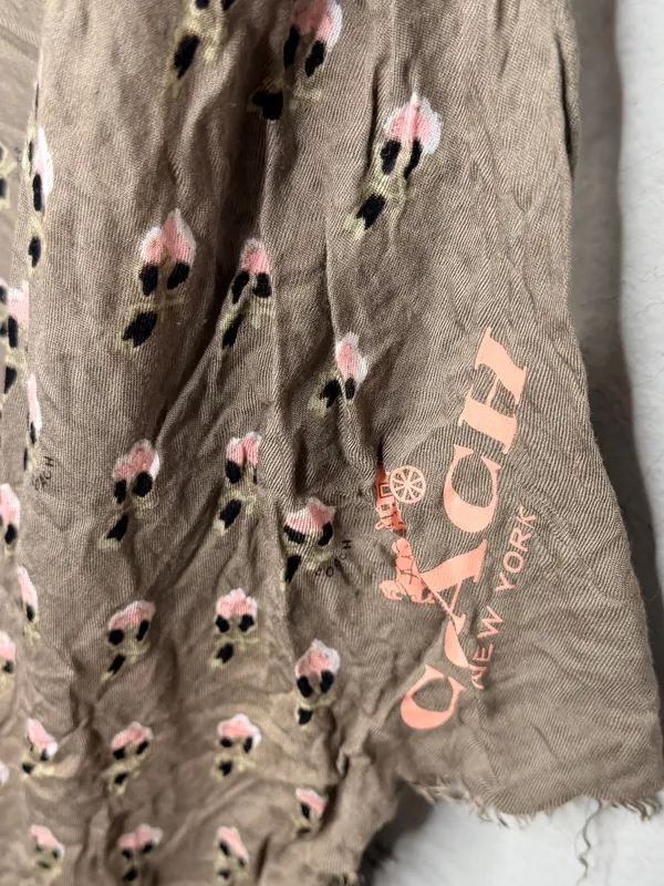 Coach Large Tan Scarf - Image 4
