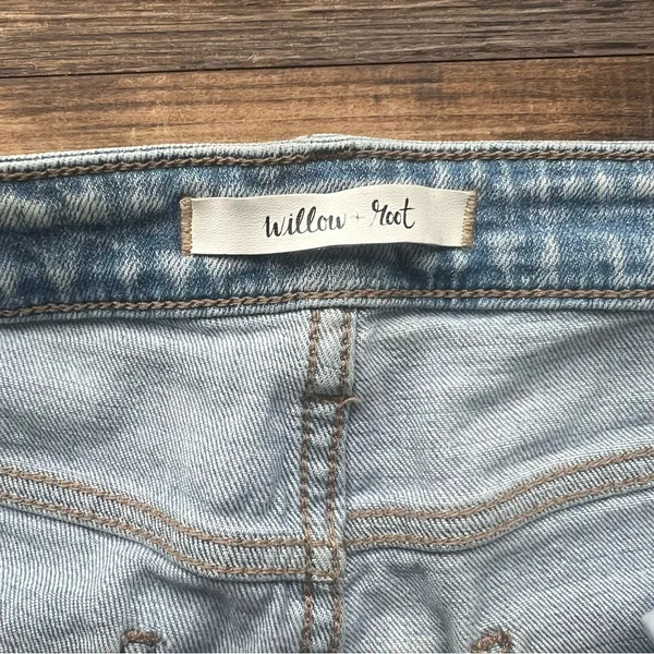 Willow + Root Womens Blue Light Wash Mom Fit Distressed Ripped Denim Jeans Sz 30 - Image 9