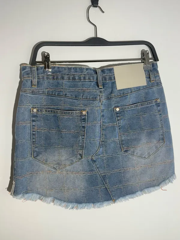 NWT Free People One Teaspoon Junkyard Low Waist Mini Denim Skirt - Tropical Blue - Image 7