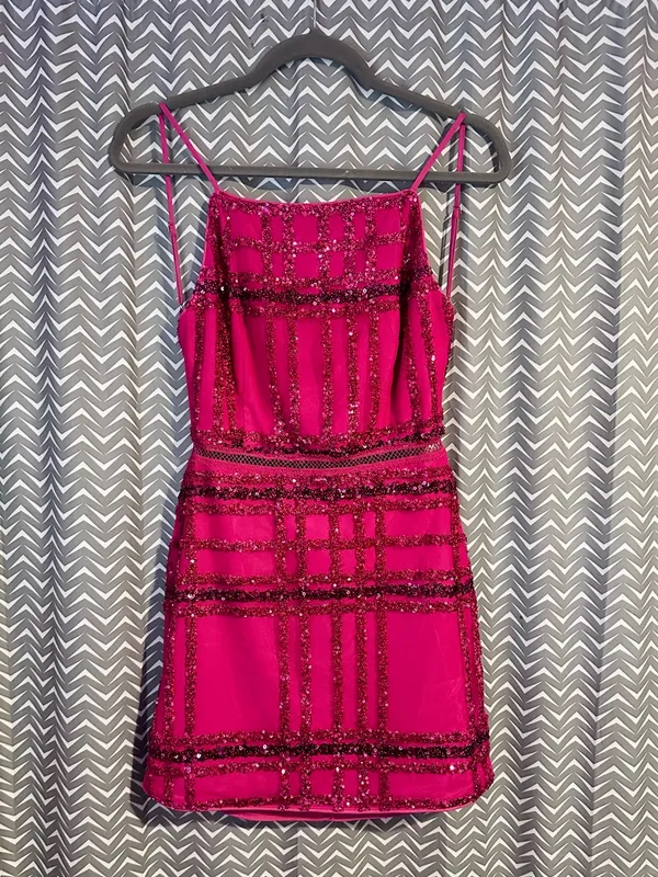 NBD | Natalie Mini Dress in Fuchsia, Small - Image 3