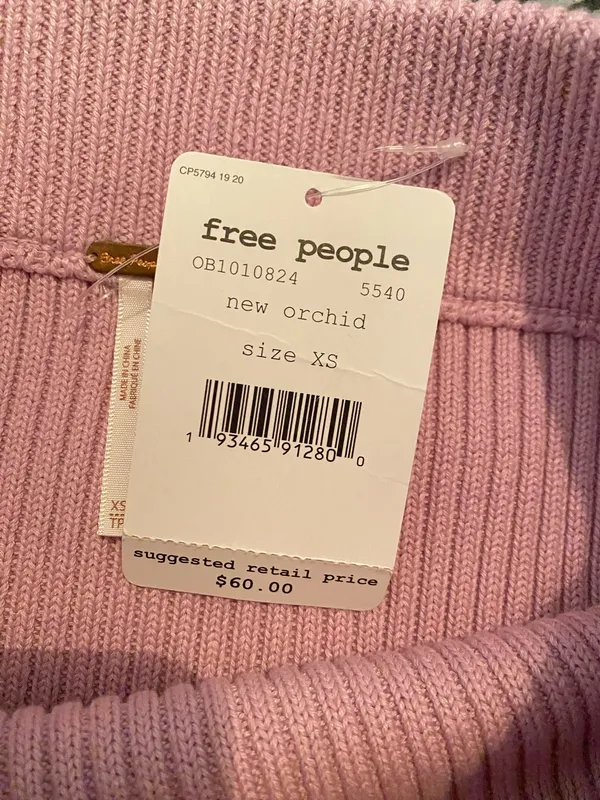 Free People Pink Ribbed Knit Flare Mini Skirt Women’s XS Boho Coquette - Image 9