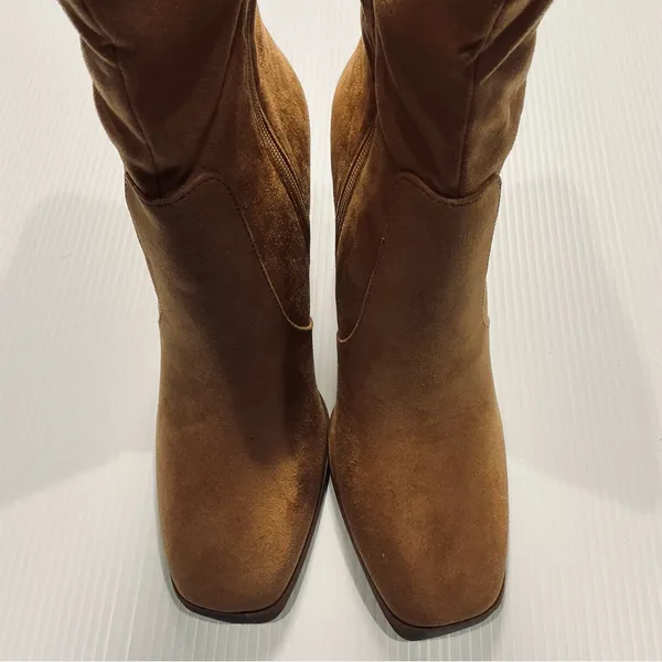 Tan Faux Suede Women's Boots Size 8 1/2 - Image 9