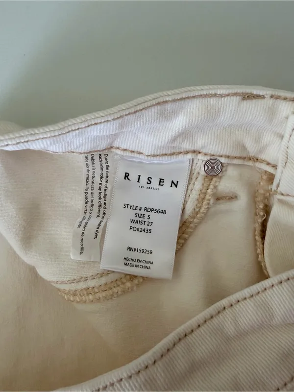Risen White Mid Rise Straight Crop Ankle Jeans Size 5 (27) Stretch Denim - Image 9