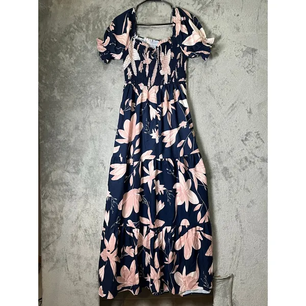 Baltic Born Lydia Maxi Dress Women’s Medium Navy Blush Floral Wedding Guest New - Image 3