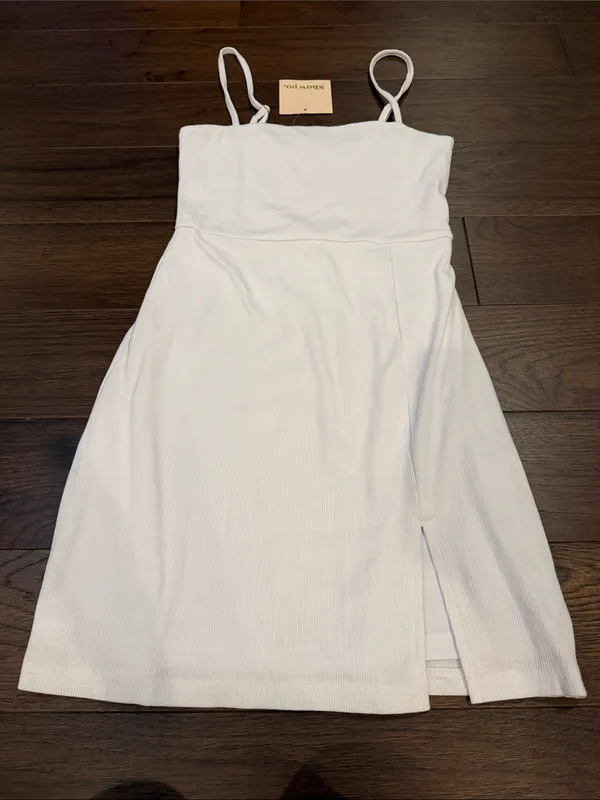 Showpo. Island Babe Mini Ribbed Spaghetti Strap Dress Size 4 NWT - C27-151 - Image 5