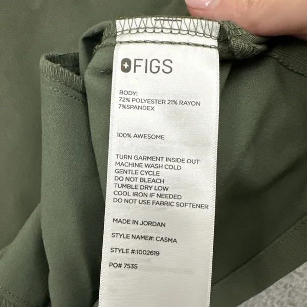 NWT Figs Casma Three Pocket Scrub Top Moss Green Women's Large - Image 4