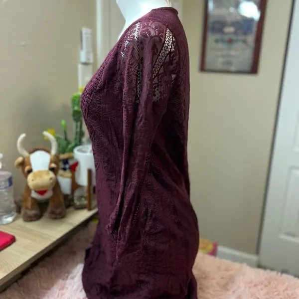 Burgundy dress Purple Size M - Image 2