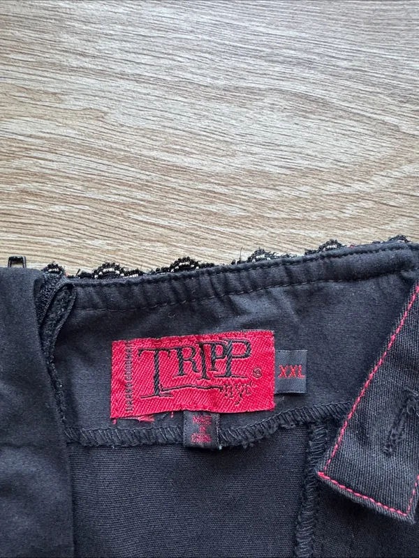 Tripp nyc SET Mini Skirt and Top Plaid Red Black Corset lace up pleated - Image 5