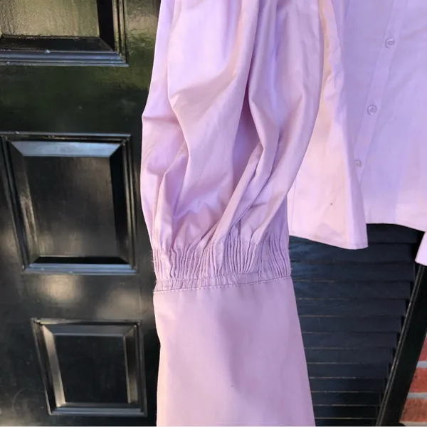 ZARA STRETCHY POPLIN SHIRT TRF Lilac XS - Image 8