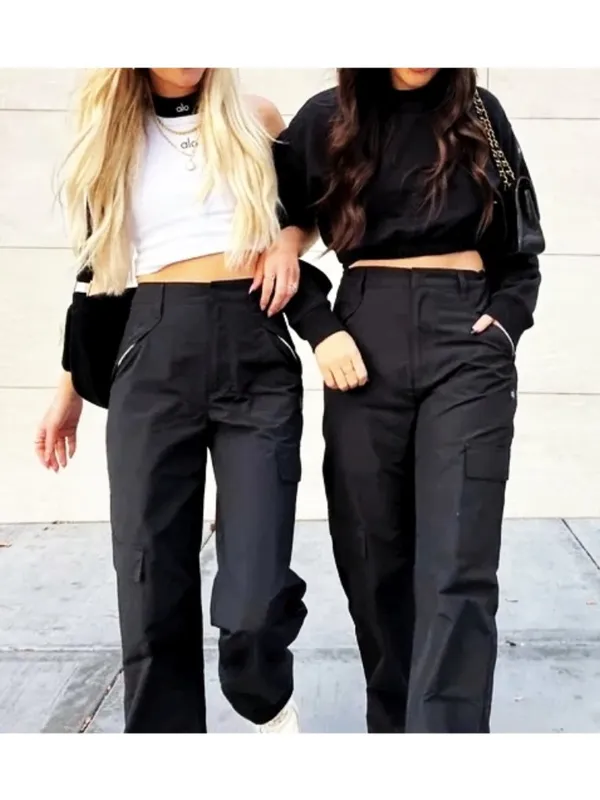 Alo All That Trousers Black High-Rise Waist Waisted Joggers Hiking Outdoor Pants - Image 8
