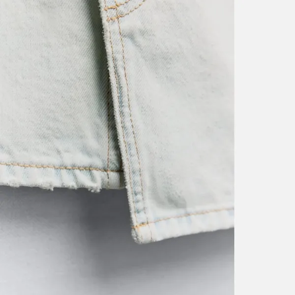NWT ZARA LIGHT BLUE TRF MINI DENIM DRESS With Attached Skirt Bloggers Fave Medi - Image 7
