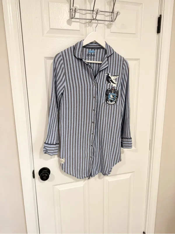 Vintage Harry Potter Ravenclaw Pajamas Lounge Shirt Hogwarts Sleep Size 0 Top - Image 8