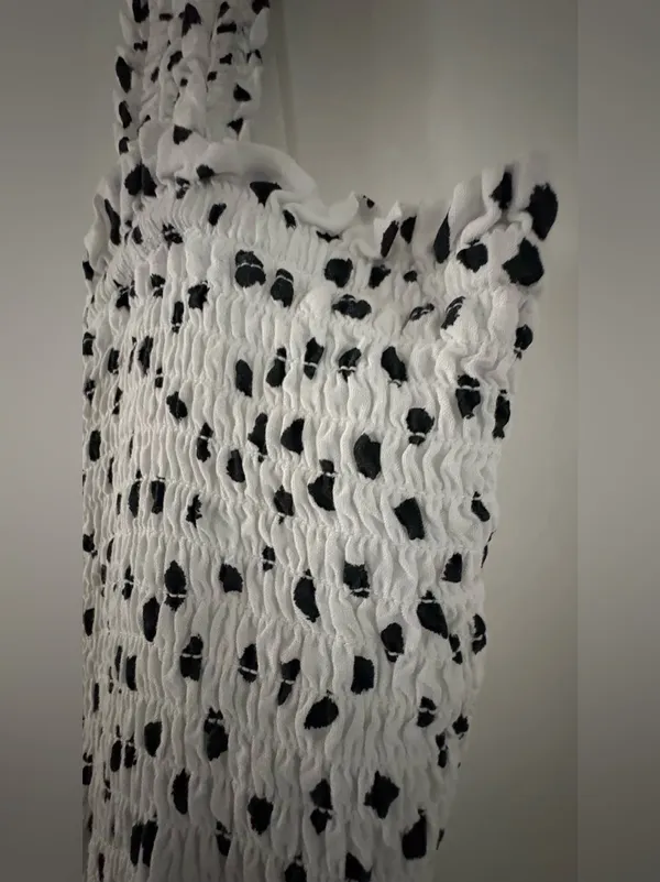Beachlunchlounge White Polka Dot Square-Neck Maxi Dress Large - Image 4