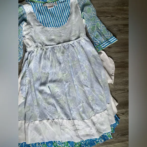 Gretchen Scott Designs Blue and Green Long Sleeve Dress - Image 9