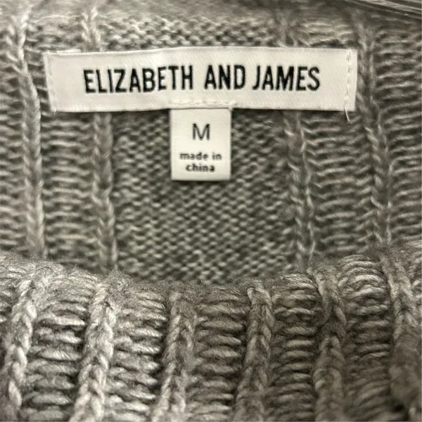 Elizabeth and James Women's Gray Ribbed Turtleneck‎ Sweater Size M - Image 4