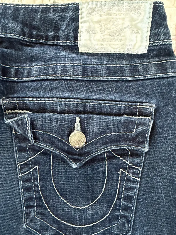 True Religion Y2K Low Rise Straight Dark Wash Jeans - Image 8