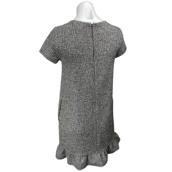 Ann Taylor LOFT Gray Short Sleeve Crew Neck Ruffle Mini Shift Dress Size XS - Image 2