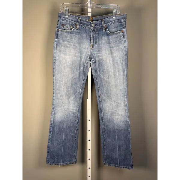 7 For All Mankind Vintage Y2K Bootcut Jeans Size 30 Low‎ Rise Light Wash McBling - Image 2