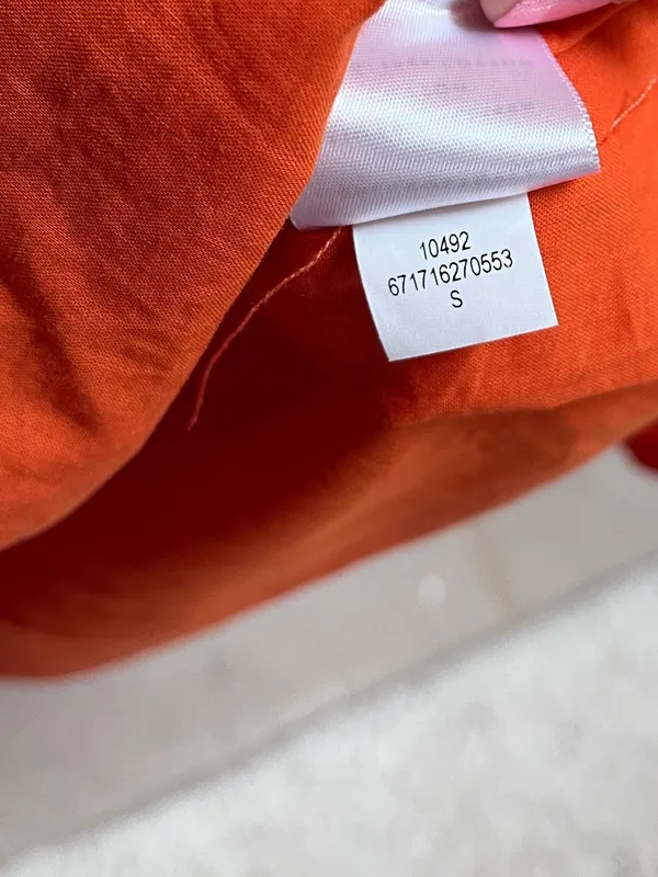 AYR Extra Extra Midi Dress Cara Orange Smocked Waist Tiered Cotton Size Small - Image 7