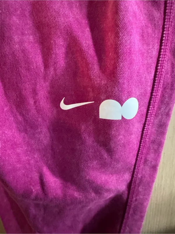 Women’s Nike Loose Fit Magenta Sweat Joggers with White Logo Size XS - Image 2