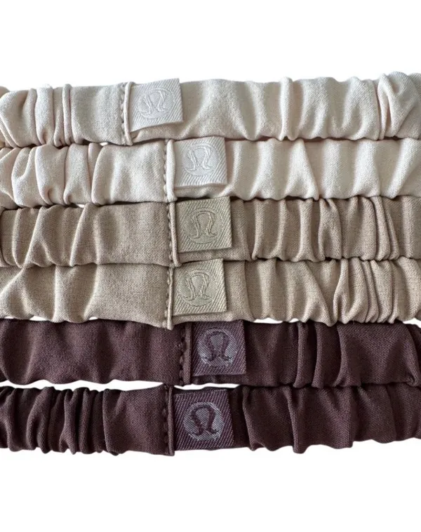 Lululemon Skinny Scrunchies 6 Pack Java/Java/Gleam/Gleam/Pale Linen/Pale Linen - Image 5
