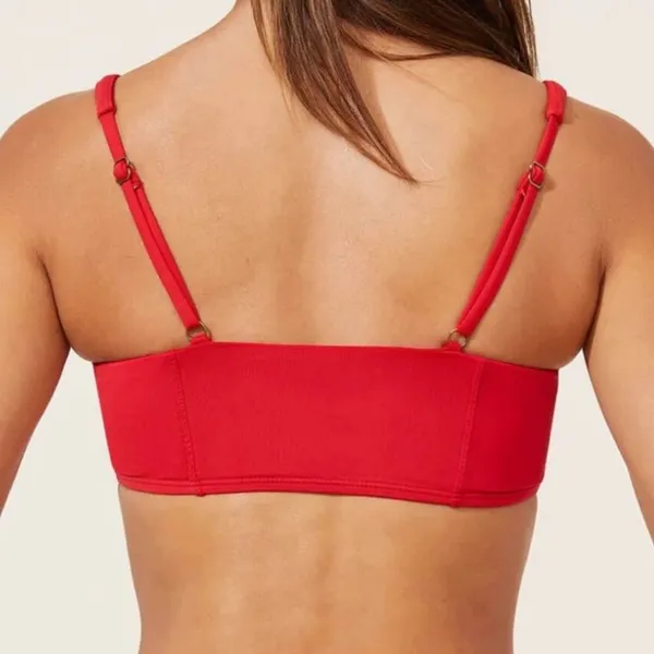 Andie Bikini Set Havana‎ top High Waisted Cheeky Bikini Bottom Cherry Red Size L - Image 3