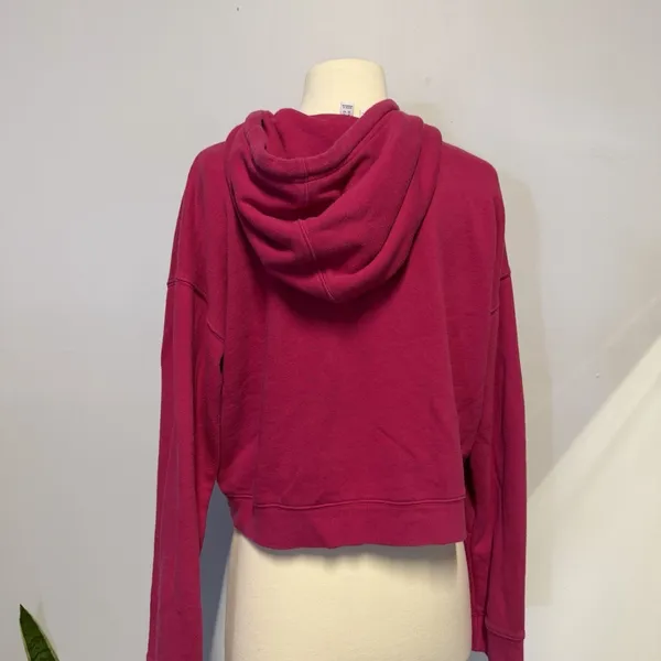 Adidas Women's Essentials Fleece‎ Hoodie Pink/ black Small - Image 5