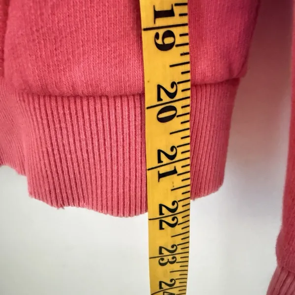 Victoria's Secret Pink Fleece Campus Zip Up Hoodie Pink Distressed Sunwashed M - Image 7